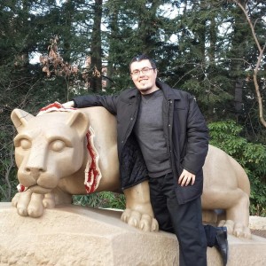 Ray Vasquez at Lion Shrine Statue