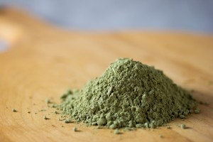 matcha green tea powder on table