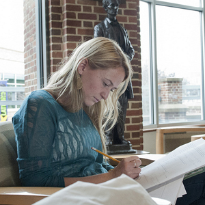 Penn State student prepares for a final exam. Photo courtesy of Penn State News.