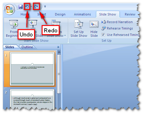 MS Word 2010 - Undo, Redo