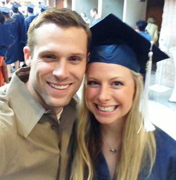 Lissa and her husband Cade at Commencement