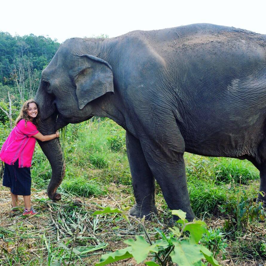 Kasey Altman with elephant