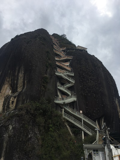 Hundreds of steps built into a mountain
