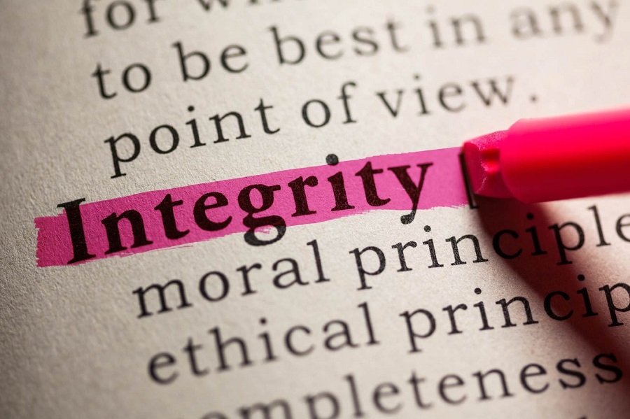 The word "integrity" highlighted