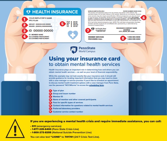 Hands holding the front and back side of an insurance card